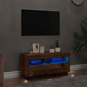 TV stolek s LED old wood 80 x 35 x 40 cm kompozitní dřevo - obrázek 3