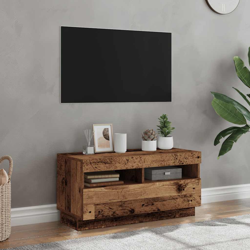 Thumbnail - vidaXL TV-Schrank mit LED-Leuchten Altholz-Optik 80x35x40 cm