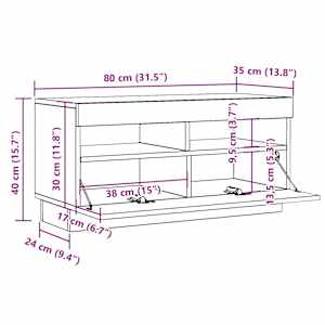 TV skříňka s LED dub artisan 80 x 35 x 40 cm kompozitní dřevo - obrázek 16