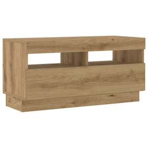 TV skříňka s LED dub artisan 80 x 35 x 40 cm kompozitní dřevo - obrázek 4