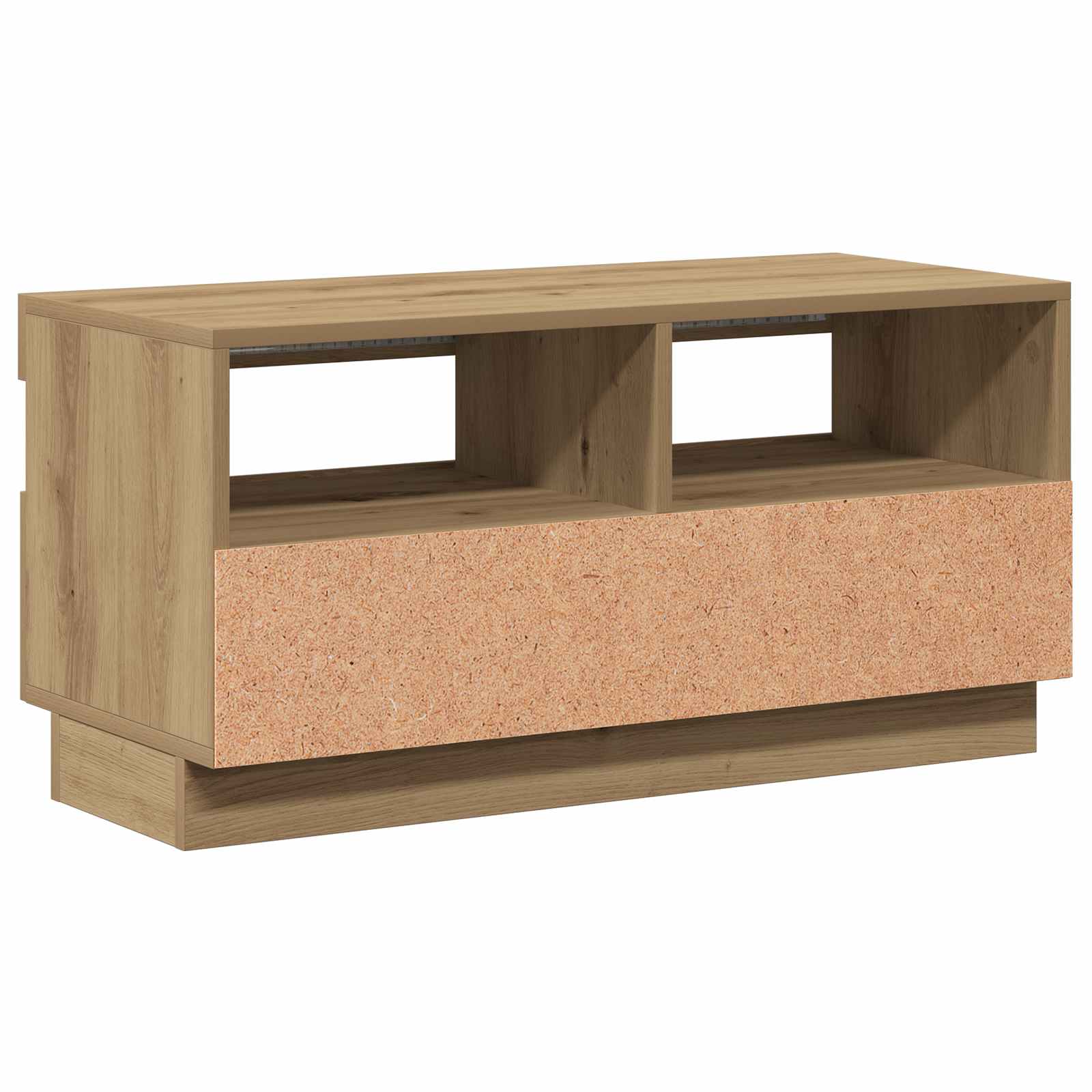 vidaXL Tv-meubel met LED 80x35x40 cm bewerkt hout artisanaal eiken
