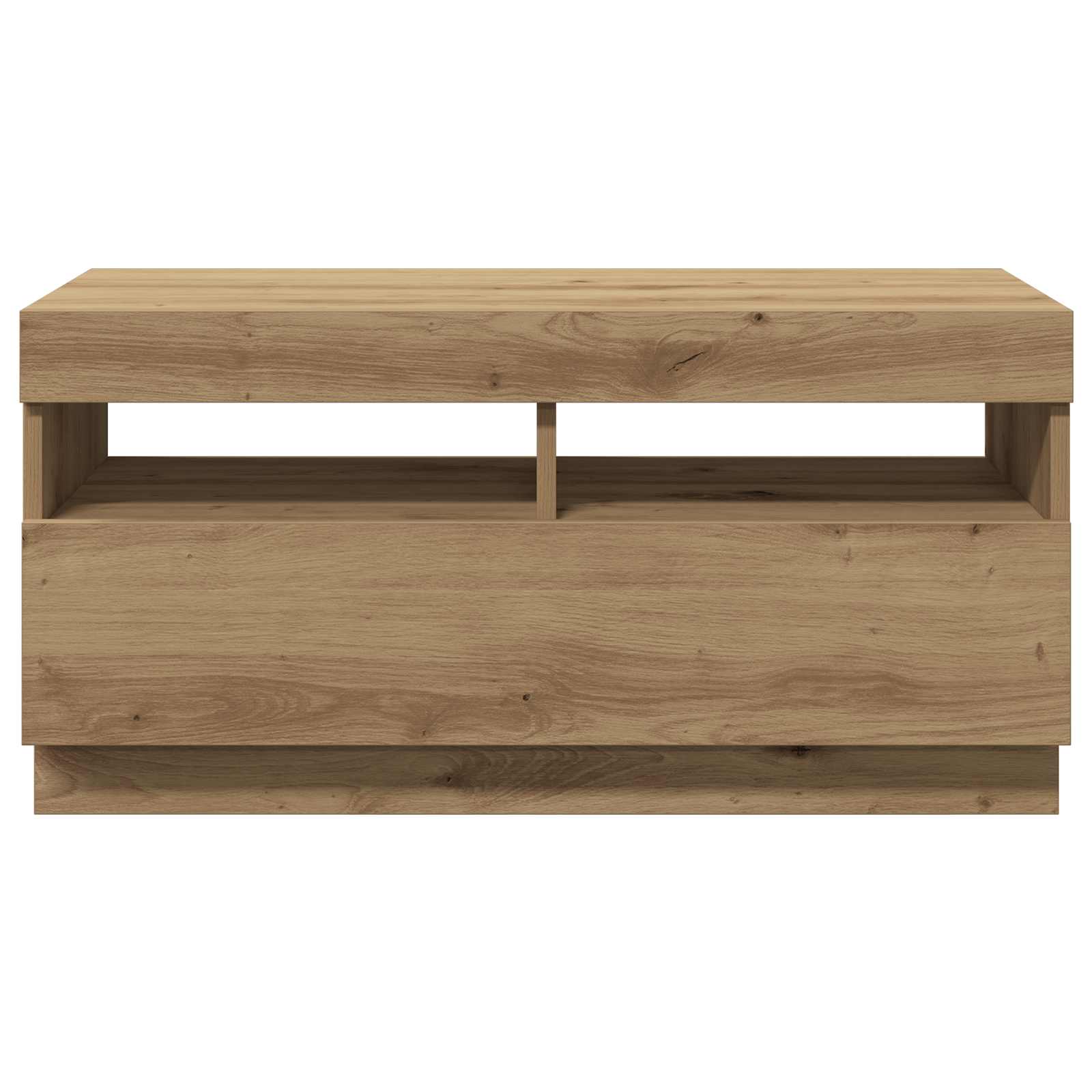 vidaXL Tv-meubel met LED 80x35x40 cm bewerkt hout artisanaal eiken