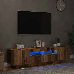TV stolek s LED old wood 160 x 35 x 40 cm kompozitní dřevo - obrázek 5