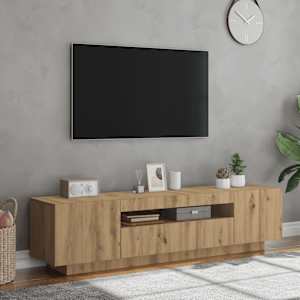 TV stolek s LED dub artisan 160 x 35 x 40 cm kompozitní dřevo - obrázek 4