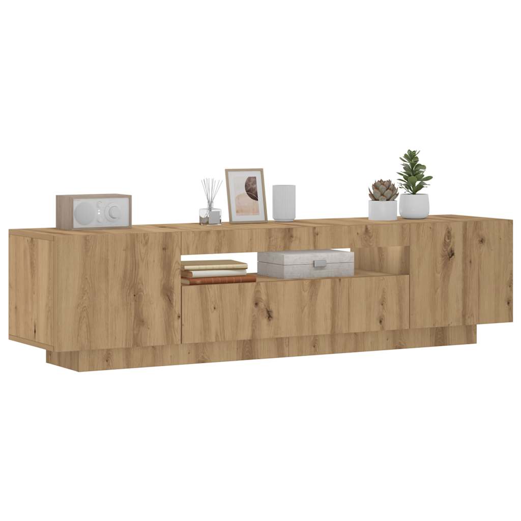 vidaXL TV-Schrank mit LED-Leuchten Artisan-Eiche 160x35x40 cm