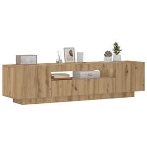TV stolek s LED dub artisan 160 x 35 x 40 cm kompozitní dřevo - obrázek 1