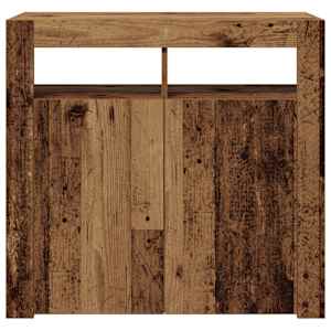 Příborník s LED old wood 80 x 35 x 75 cm kompozitní dřevo - obrázek 6