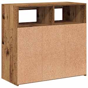 Příborník s LED old wood 80 x 35 x 75 cm kompozitní dřevo - obrázek 9