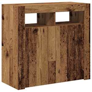 Příborník s LED old wood 80 x 35 x 75 cm kompozitní dřevo - obrázek 10