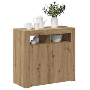 Příborník s LED dub artisan 80 x 35 x 75 cm kompozitní dřevo - obrázek 5