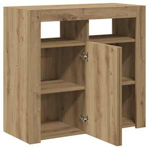 Příborník s LED dub artisan 80 x 35 x 75 cm kompozitní dřevo - obrázek 7