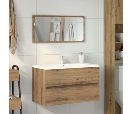 vidaXL Bathroom Cabinet with Mirror Artisan Oak Engineered Wood