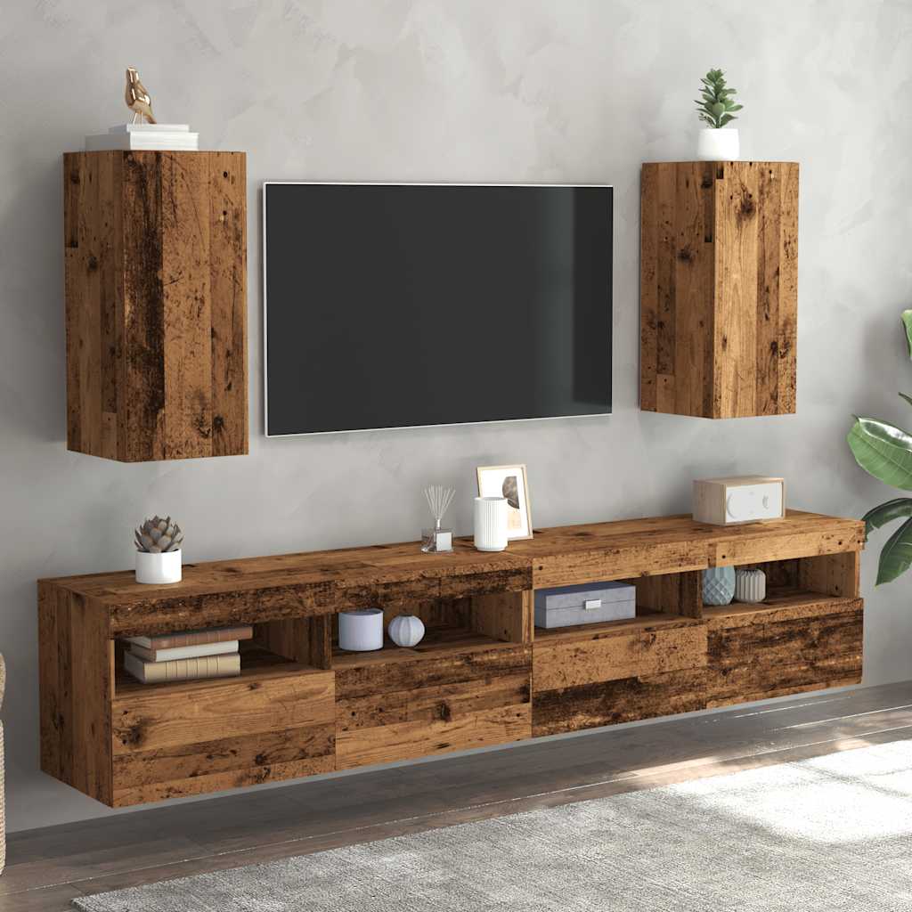 Thumbnail - vidaXL TV-Schränke 2 Stk. Altholz-Optik 30,5x30x60 cm Holzwerkstoff