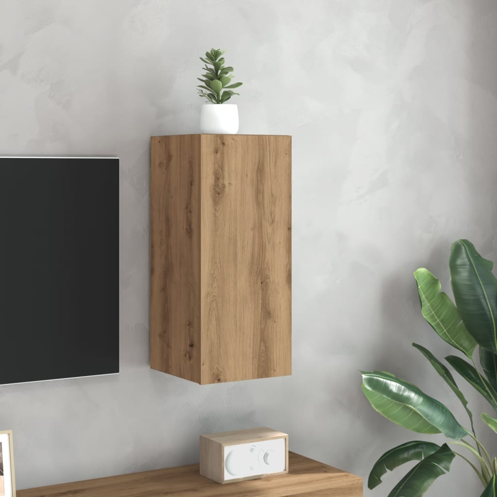 vidaXL Tv-meubel 30,5x30x60 cm bewerkt hout artisanaal eikenkleurig