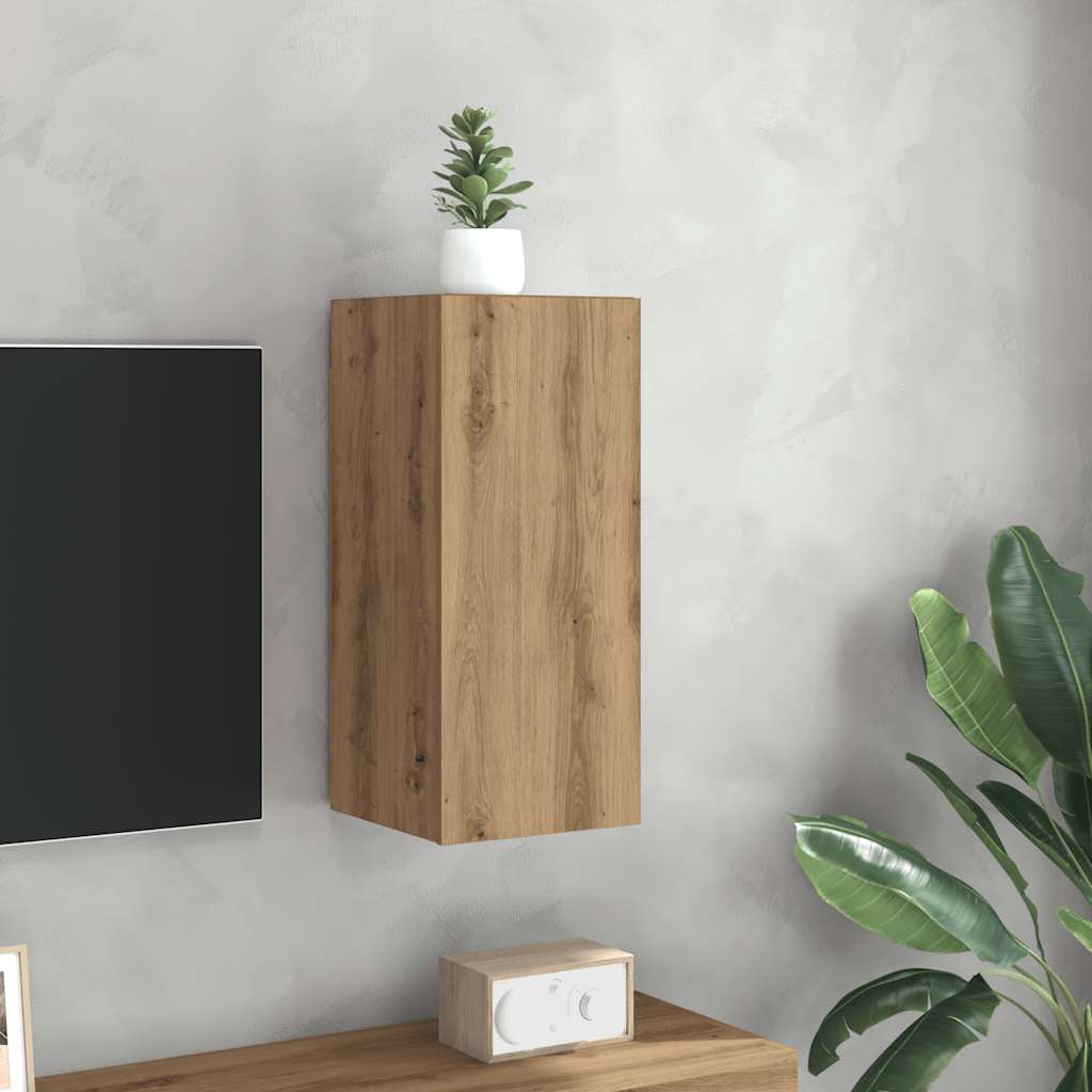 vidaXL Tv-meubel 30,5x30x60 cm bewerkt hout artisanaal eikenkleurig afbeelding