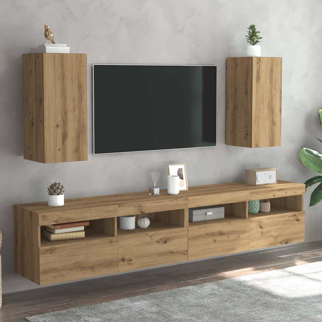 Thumbnail - vidaXL TV-Schränke 2 Stk. Artisan-Eiche 30,5x30x60 cm Holzwerkstoff