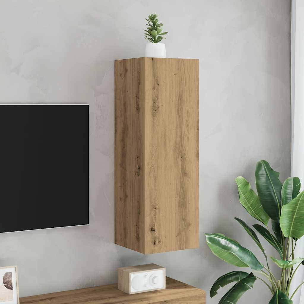 vidaXL Tv-meubel 30,5x30x90 cm bewerkt hout artisanaal eikenkleurig afbeelding