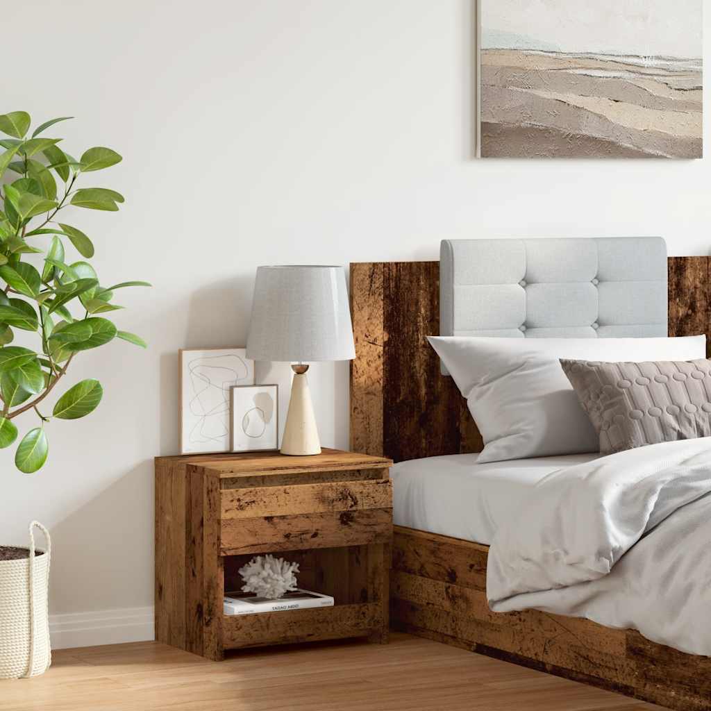 vidaXL Nachtkastje 40x30x39 cm bewerkt hout oud houtkleurig afbeelding