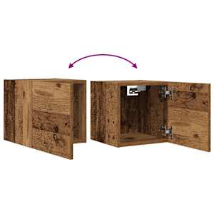 Nástěnná TV skříňka old wood 30,5 x 30 x 30 cm - obrázek 7