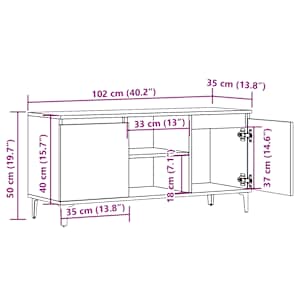 TV skříňka old wood 102 x 35 x 50 cm kompozitní dřevo - obrázek 10