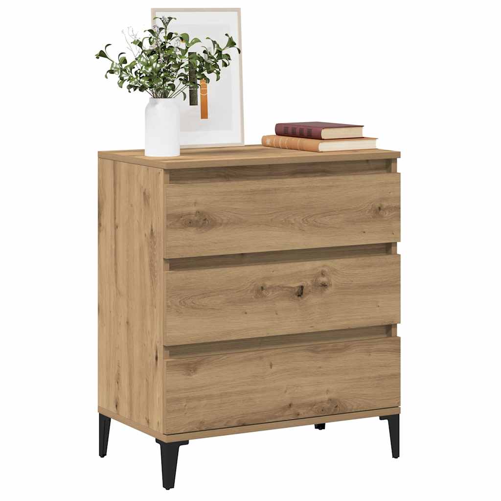 vidaXL Dressoir 60x35x70 cm bewerkt hout artisanaal eikenkleur afbeelding