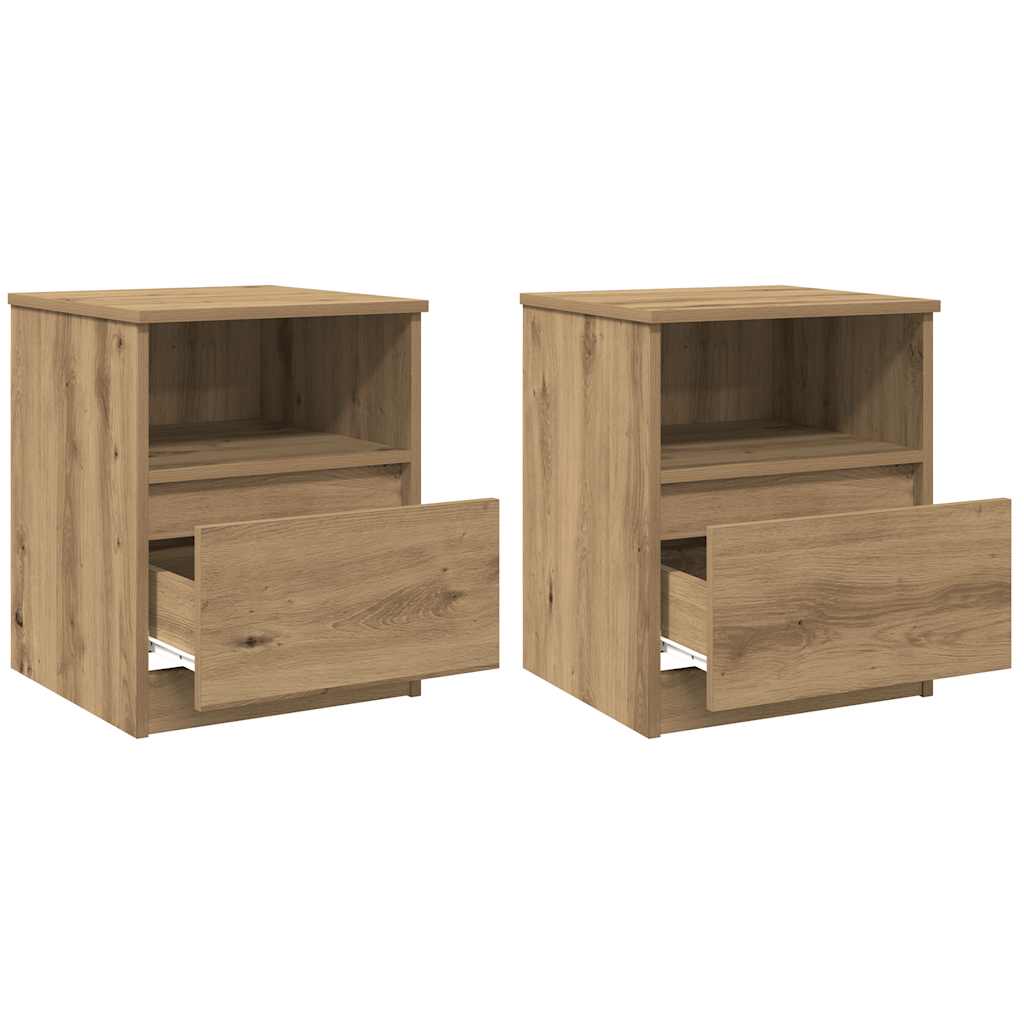 vidaXL NoÄŤnĂ­ stolky 2 ks dub artisan 40 x 40 x 50 cm kompozitnĂ­ dĹ™evo