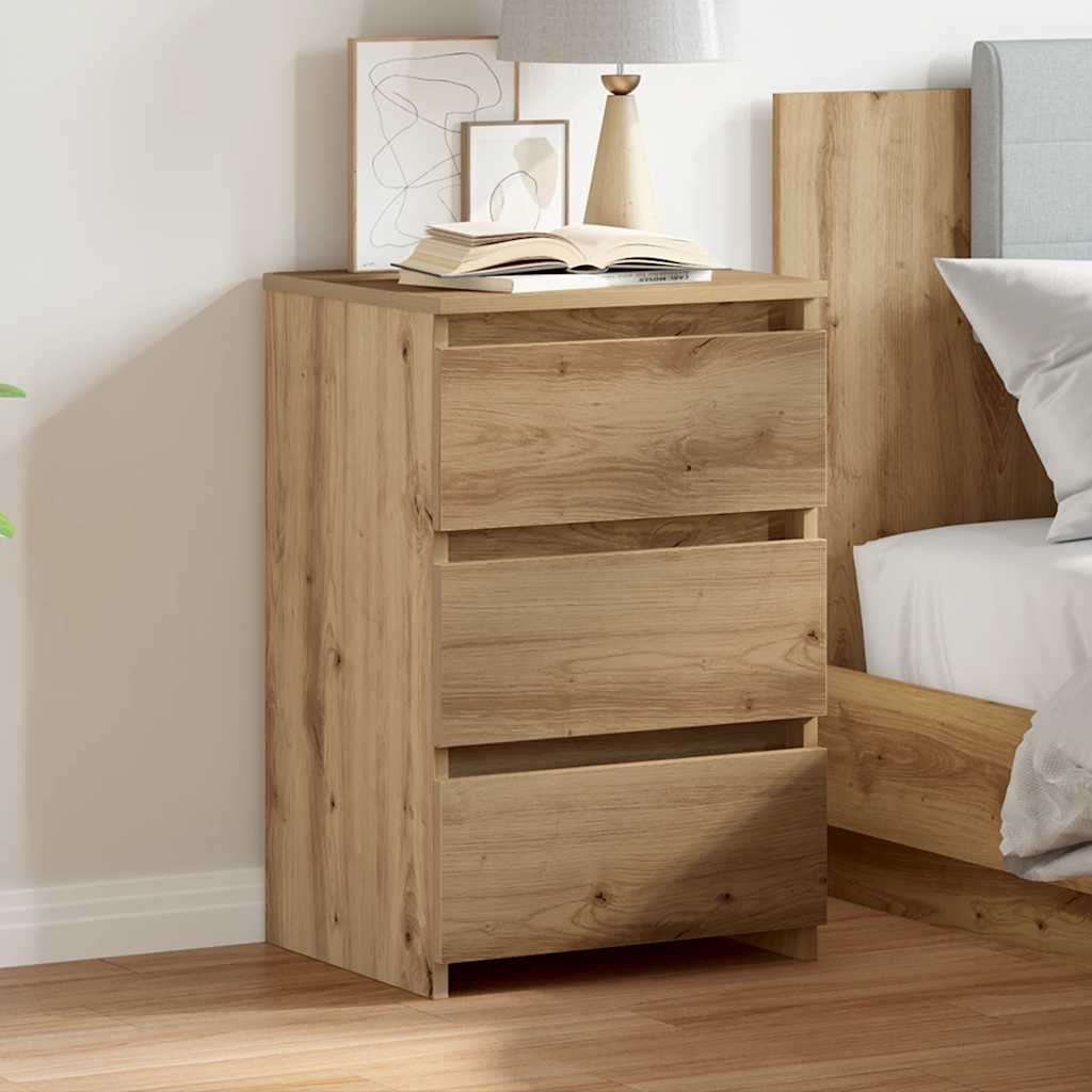 vidaXL Nachtkastje 40x35x62,5 cm bewerkt hout artisanaal eikenkleur afbeelding