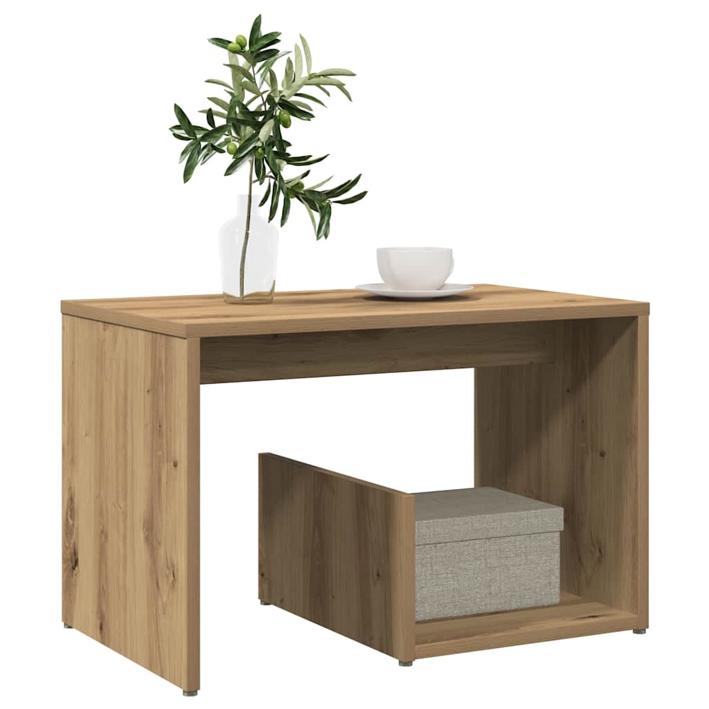 vidaXL Bijzettafel 59x36x38 cm bewerkt hout artisanaal eikenkleurig afbeelding