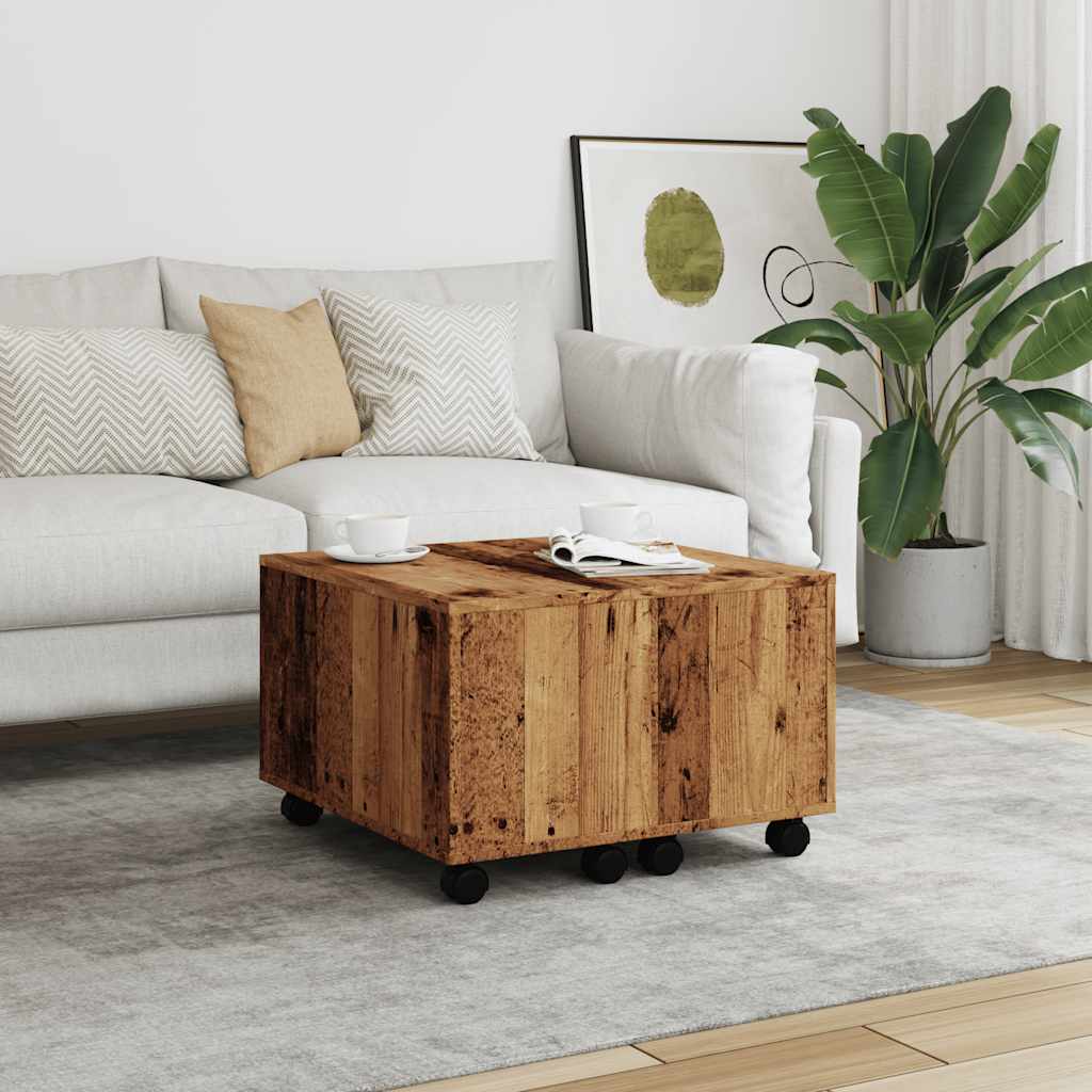 vidaXL Salontafel 60x60x38 cm bewerkt hout oud houtkleurig afbeelding