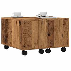Konferenční stolek old wood 60 x 60 x 38 cm kompozitní dřevo - obrázek 1