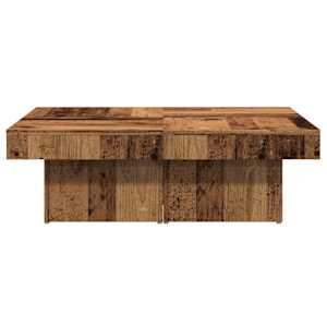 Konferenční stolek old wood 90 x 90 x 28 cm kompozitní dřevo - obrázek 4
