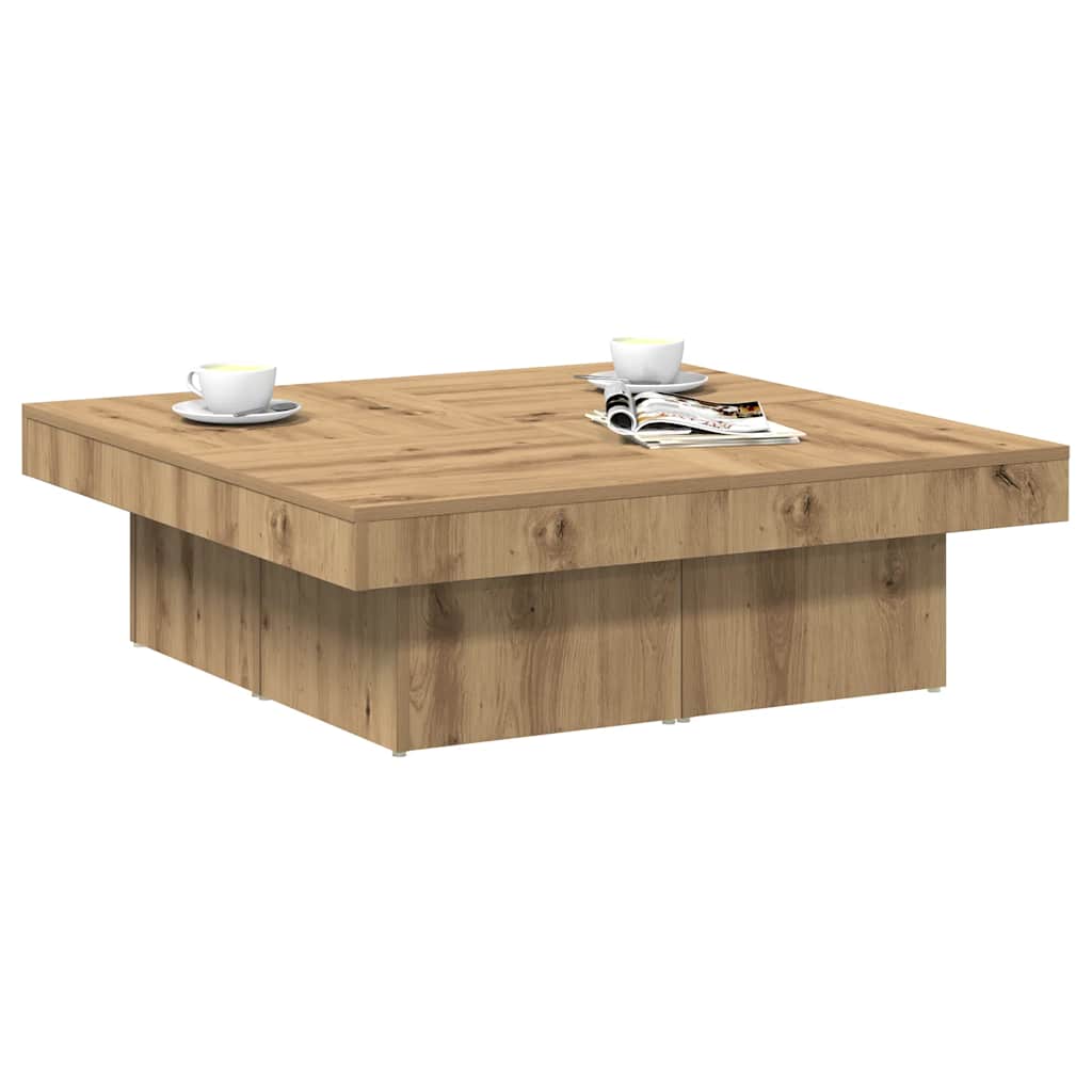 vidaXL Măsuță de cafea, stejar artizanal, 90x90x28 cm, lemn prelucrat