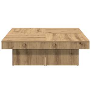 Konferenční stolek dub artisan 90 x 90 x 28 cm kompozitní dřevo - obrázek 4