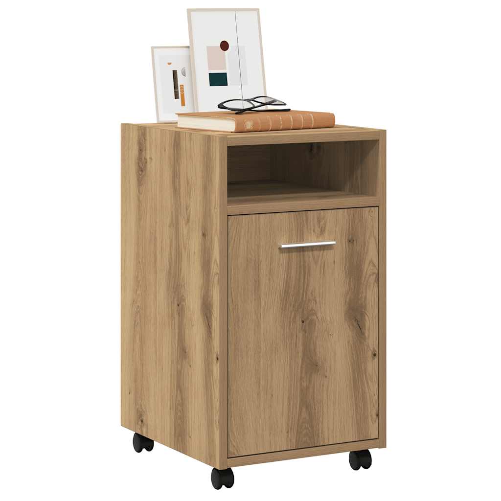 vidaXL Kast met wielen 33x38x60 cm bewerkt hout artisanaal eikenkleur afbeelding