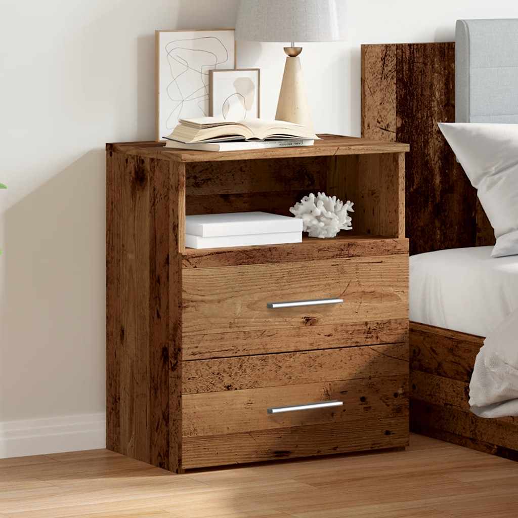 vidaXL Nachtkastje 50x32x60 cm bewerkt hout oud houtkleurig afbeelding