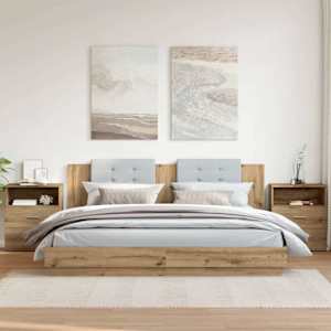 Nočna omarica 2 kosa artisan hrast 50x32x60 cm inženirski les