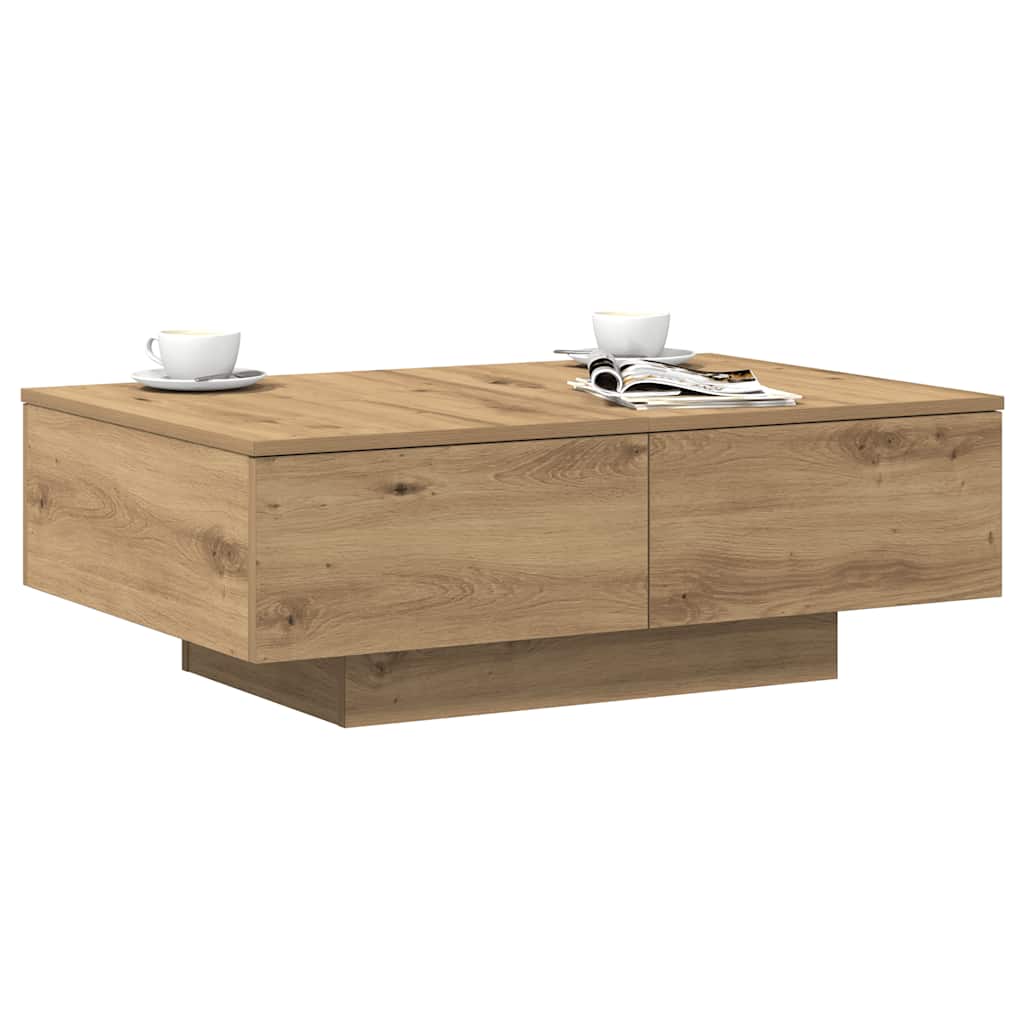 vidaXL Salontafel 90x60x31 cm bewerkt hout artisanaal eikenkleurig afbeelding