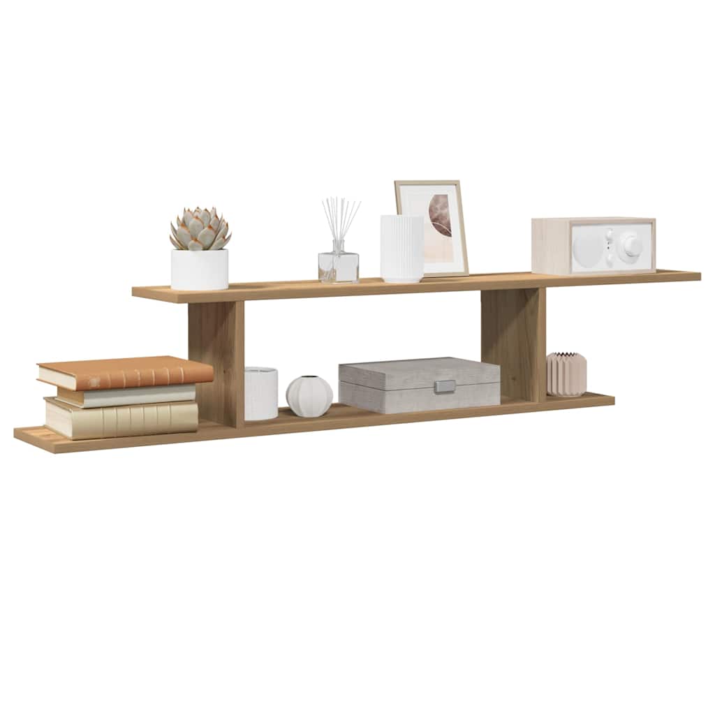vidaXL Tv-wandschap 125x18x23 cm bewerkt hout artisanaal eikenkleurig afbeelding