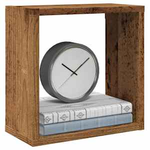 Stenske kocke police 2 kosa starega lesa 30x15x30 cm