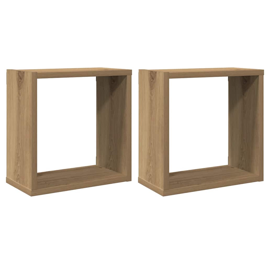 vidaXL Nástěnné police kostky 2 ks dub artisan 30x15x30 cm kompozit