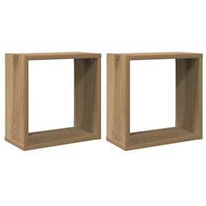 Nástěnné police kostky 2 ks dub artisan 30x15x30 cm kompozit - obrázek 2
