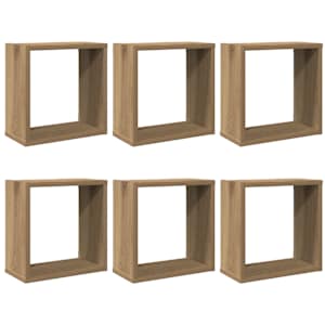 Nástěnné police kostky 6 ks dub artisan 30x15x30 cm kompozit - obrázek 2