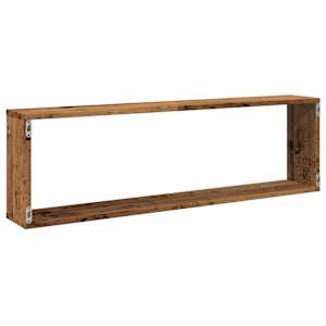 Nástěnné obdélníkové police 2 ks old wood 100x15x30 cm kompozit - obrázek 7