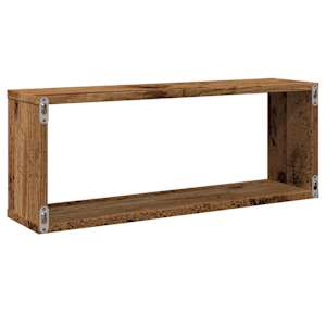 Nástěnné obdélníkové police 2 ks old wood 60x15x23 cm kompozit - obrázek 7