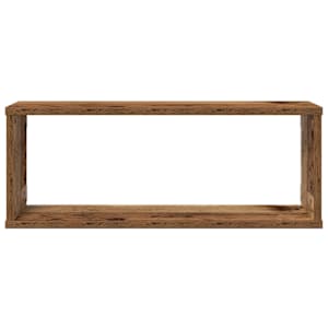 Nástěnné obdélníkové police 4 ks old wood 60x15x23 cm kompozit - obrázek 4