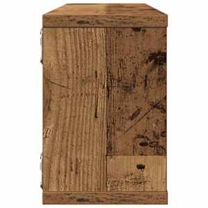 Nástěnné obdélníkové police 4 ks old wood 60x15x23 cm kompozit - obrázek 6