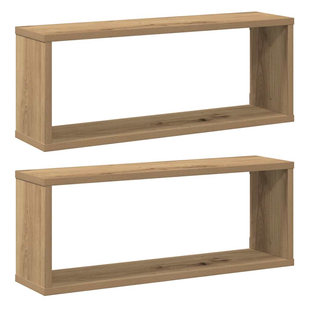 Thumbnail - vidaXL Würfel-Wandregale 2 Stk. Artisan-Eiche 60x15x23 Holzwerkstoff