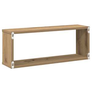 Nástěnné obdélníkové police 2ks dub artisan 60x15x23cm kompozit - obrázek 7