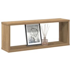 Nástěnné obdélníkové police 2ks dub artisan 60x15x23cm kompozit - obrázek 1