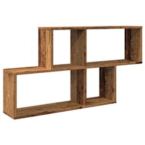 Nástěnná police old wood 100 x 18 x 53 cm kompozitní dřevo - obrázek 2
